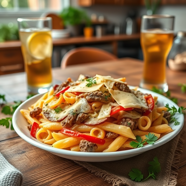 Delicious Philly Cheese Steak Pasta Recipe for Family Dinners