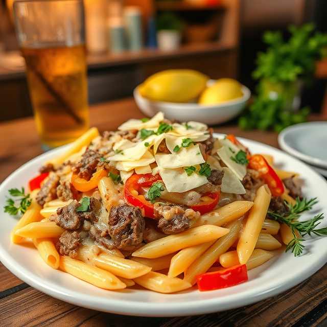 Delicious Philly Cheese Steak Pasta Recipe for Family Dinners