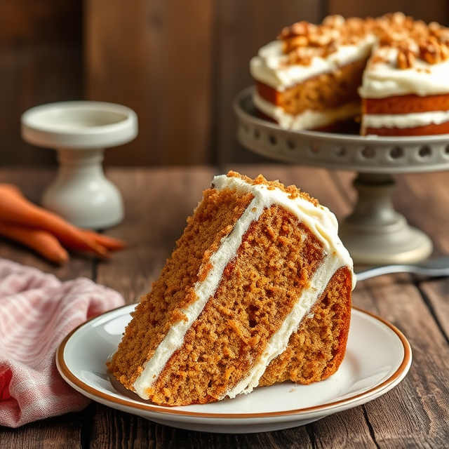 moist carrot cake layered with rich cream cheese frosting 3