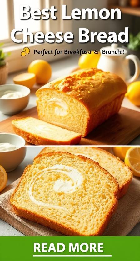 two pictures showing different types of Best Lemon Cream Cheese Bread