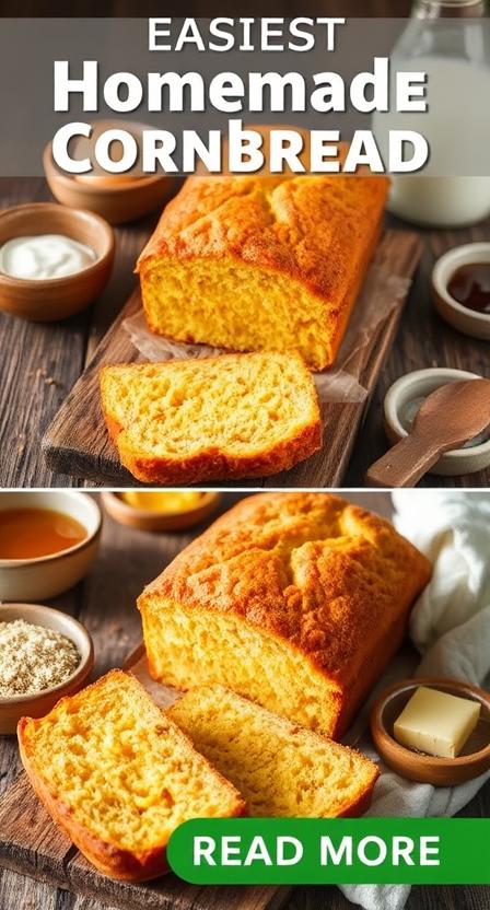 Easiest Golden Sweet Homemade Cornbread