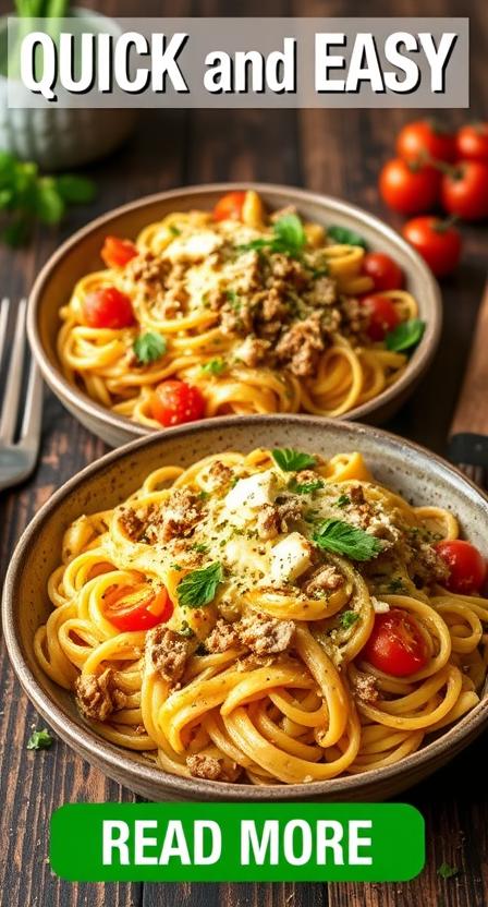 Cheesy Ground Turkey Pasta 